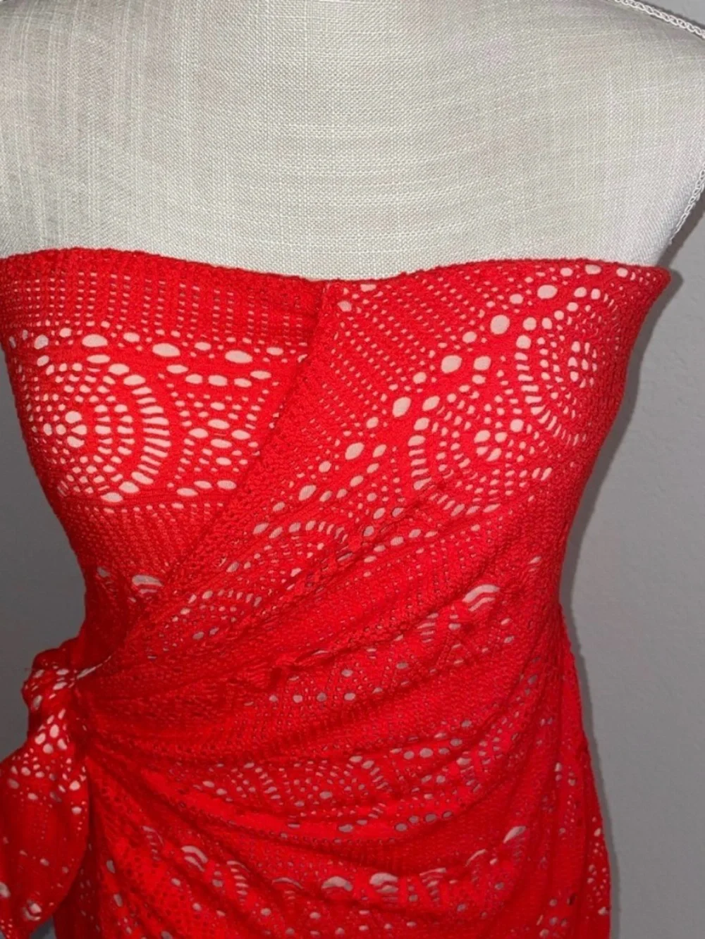 Free People Oceanside Crochet Strapless Mini Dress | NWT | Size Small